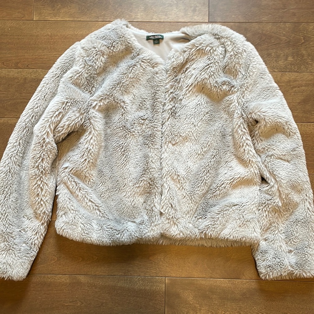 Grey light faux fur jacket